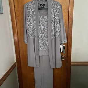 R&M Richards 2 piece pewter pantsuit